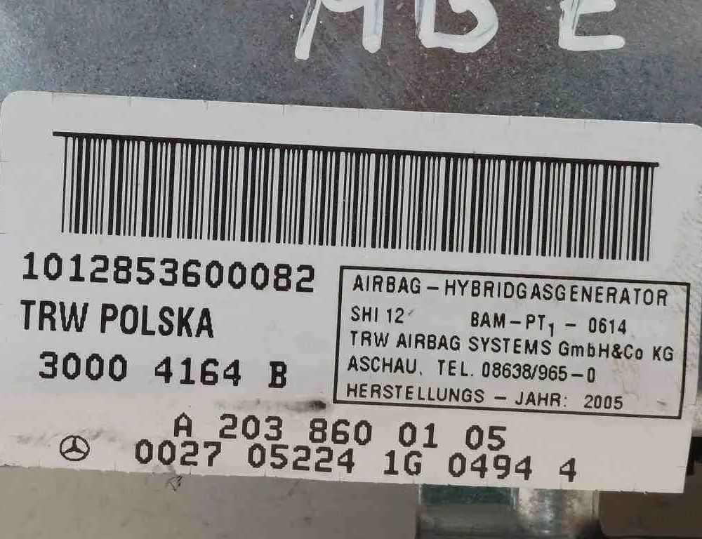 MERCEDES-BENZ E-Class W211/S211 (2002-2009) Rear Left Door Airbag SRS 002705224,A2038600105 32721953