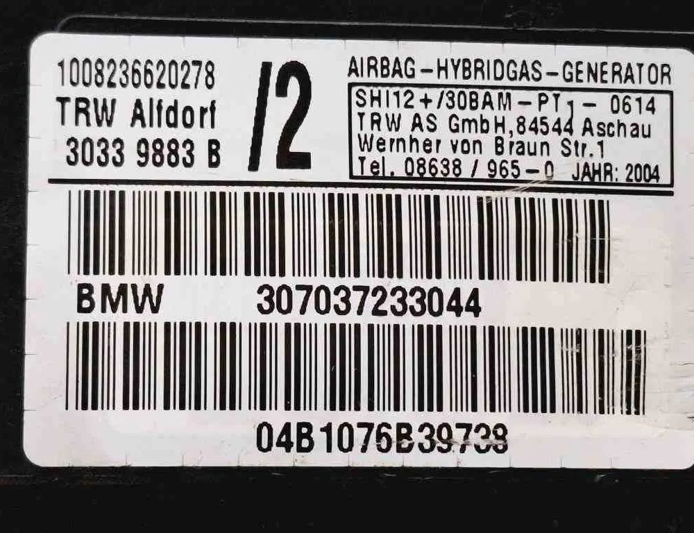 BMW 3 Series E46 (1997-2006) Predný ľavý dverný airbag SRS 307037233044,04B1076B39738,30339883B,1008236620278 32726060
