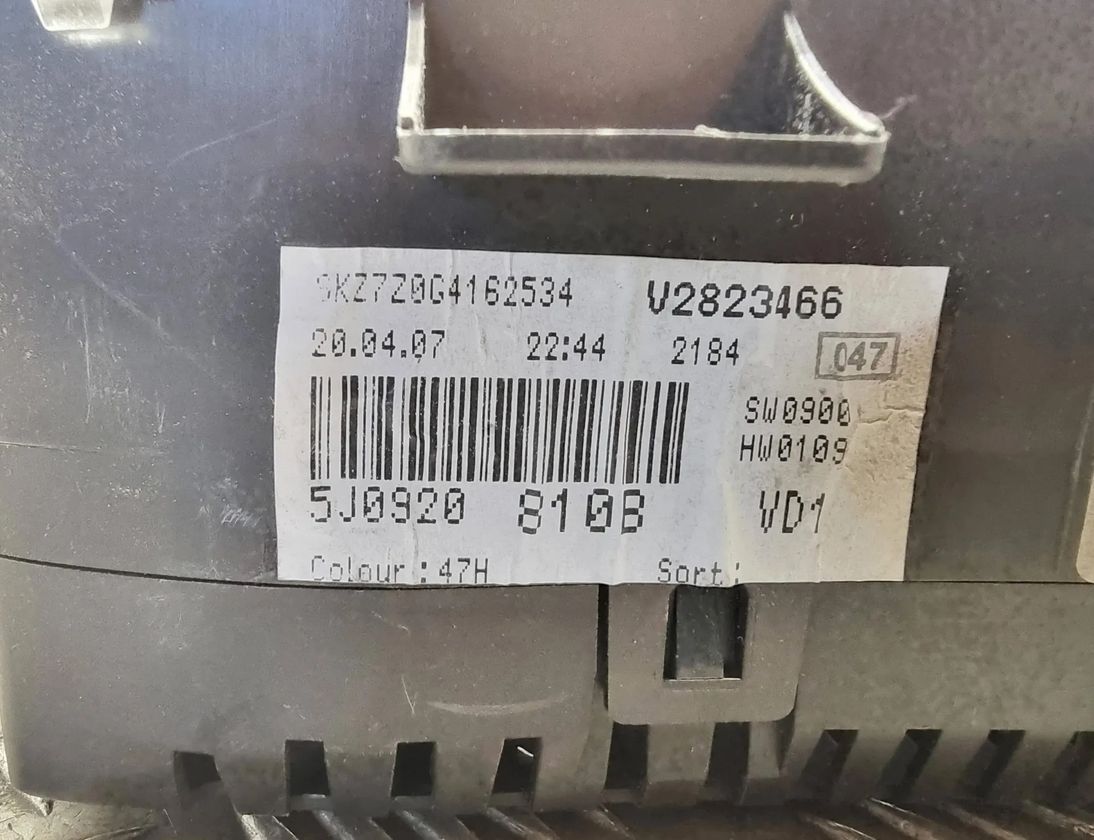 SKODA Roomster 5J  (2010-2015) Rýchlosťomer SKZ7Z0C4162534,5J0920810B 29845681