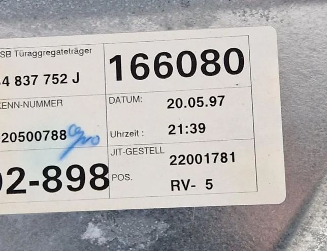 VOLKSWAGEN Passat B5 (1996-2005) Стеклоподъемник передней правой двери 3B4837756,3B4837752J 31724391