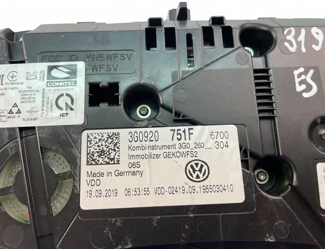 VOLKSWAGEN Passat B8 (2014-2023) Спидометр 3G0920751F 29530354