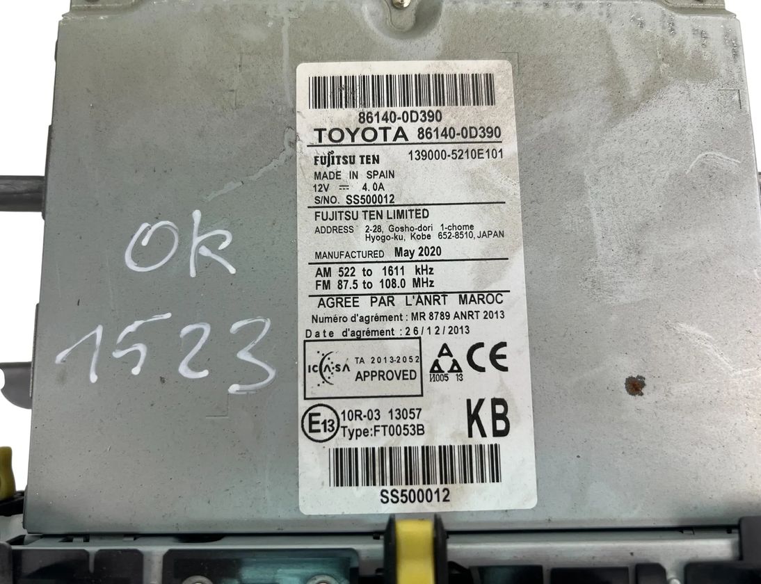 TOYOTA Yaris 4 generation (2020-2023) Music Player With GPS 86140-0D390 33102767