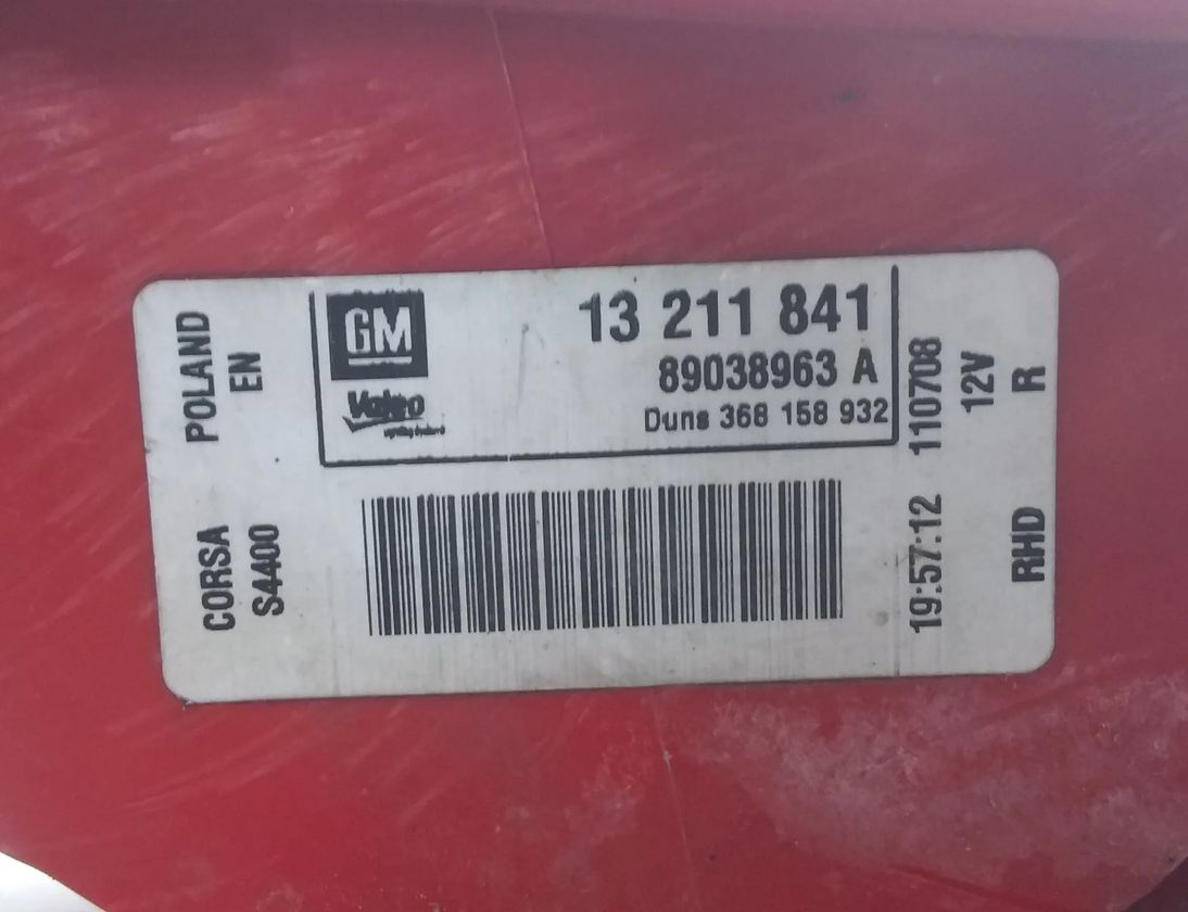 OPEL Corsa D (2006-2020) Фонарь задний правый 13211841,89038963 20287847