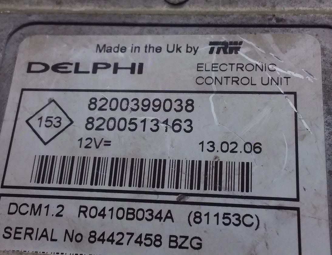 RENAULT Megane 2 generation (2002-2012) Riadiaca jednotka motora 8200399038 20343187