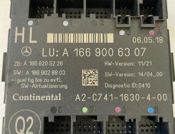 MERCEDES-BENZ M-Class W166 (2011-2015) Ovládacia jednotka ľavých predných dverí A1669006307 31576318