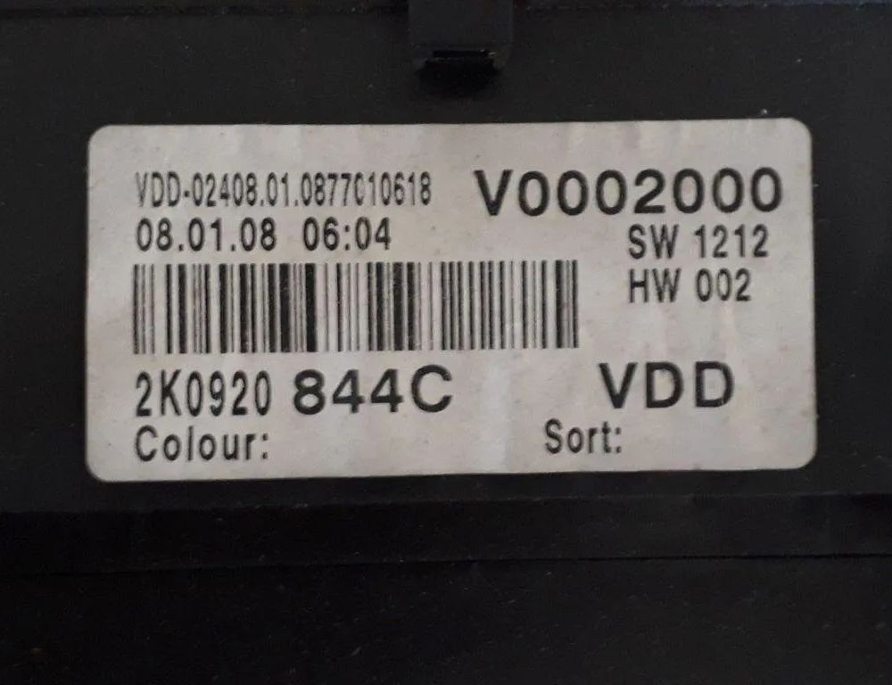 VOLKSWAGEN Caddy 3 generation (2004-2015) Rýchlosťomer 2K0920844C 31583586