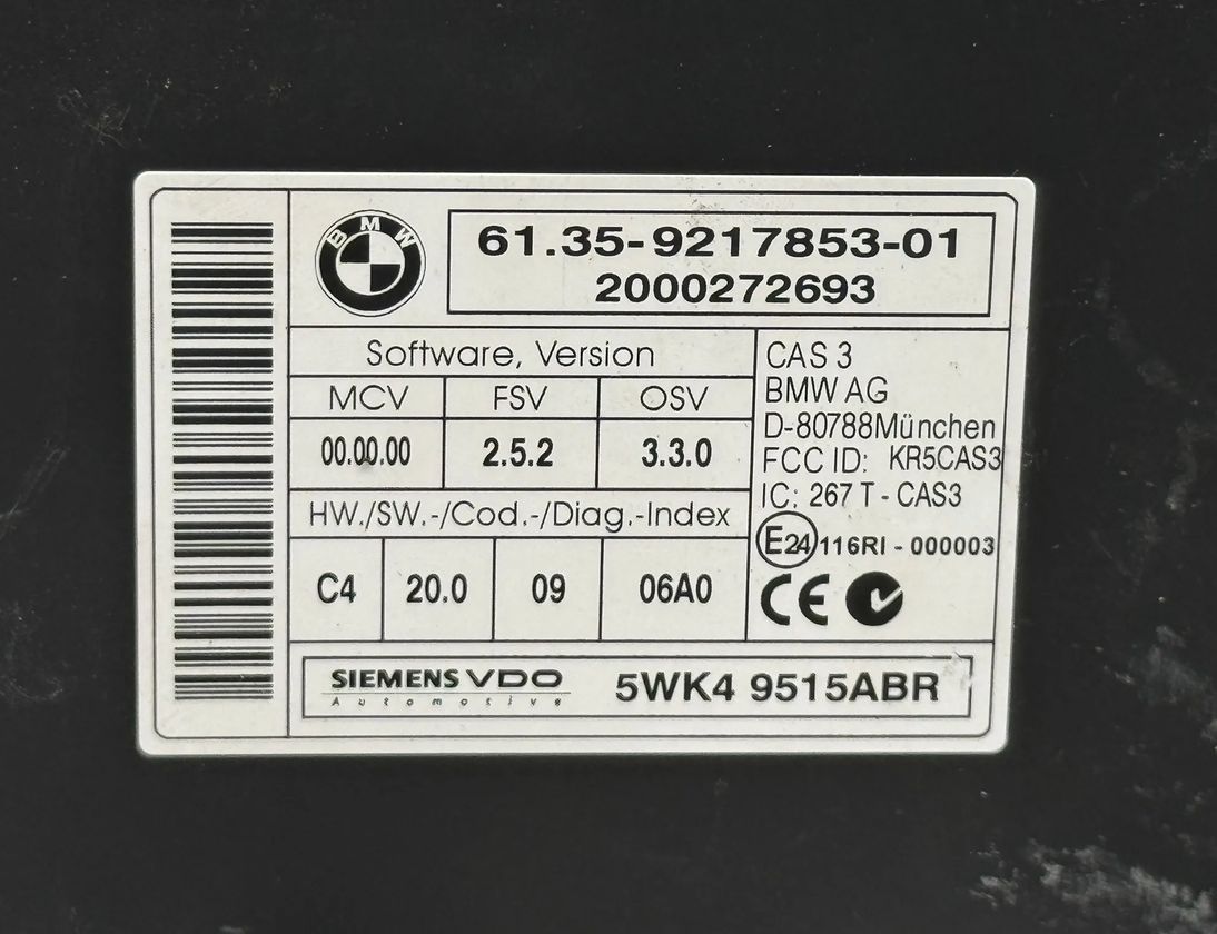 BMW 1 Series E81/E82/E87/E88 (2004-2013) Комплект зажигания 8506434,030362301,9217853 26871417