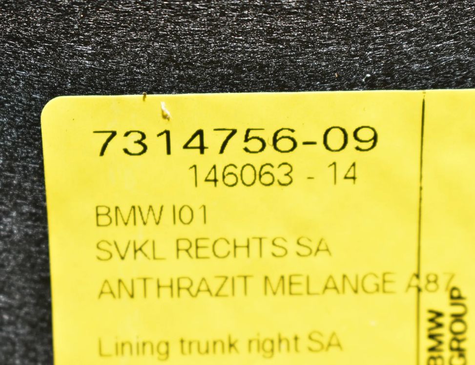 BMW i3 I01 (2013-2024) Обшивка багажника 7272384,7314756,7314755,7272385 12061707