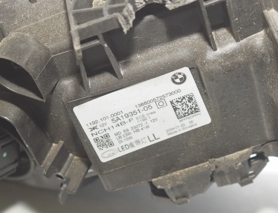 BMW i4 1 generation (2021-2024) Ľavé predné svetlomety 5A19351 31263551