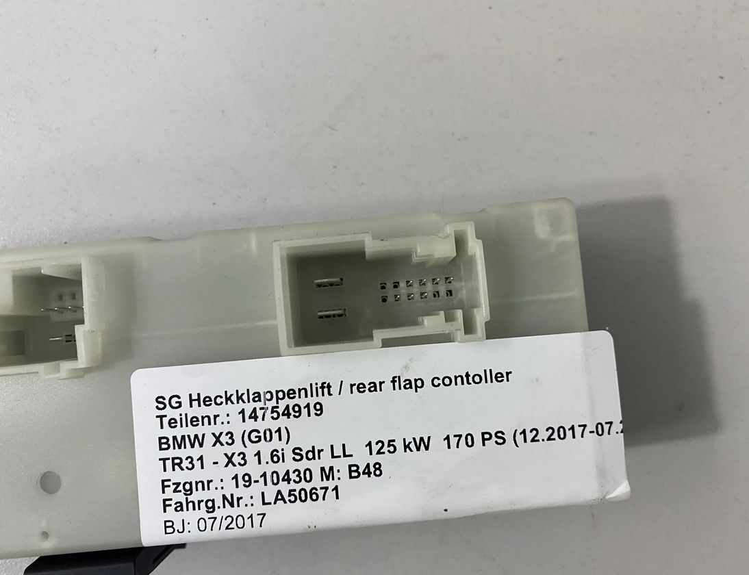BMW X3 G01 (2017-2024) Ovládacia jednotka krytu batožinového priestoru 7491951,7491951 12283998