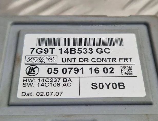 VOLVO V70 3 generation (2007-2020) Rear Right Door Control Unit 7G9T14B533GC,0507911602 31067423