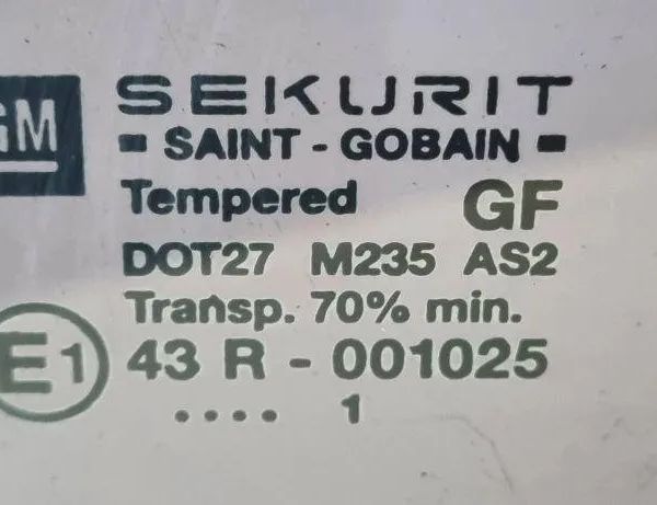 OPEL Zafira A (1999-2003) Pravé zadné dvere okenné sklo 43R001025 31103590