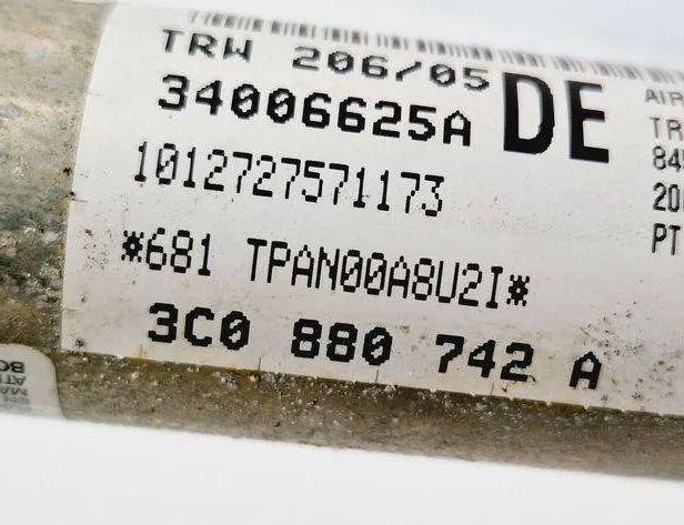 VOLKSWAGEN Passat B6 (2005-2010) Pravý strešný airbag SRS 34006625A 31112853