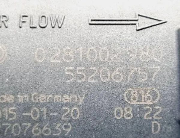 FIAT Doblo 1 generation (2001-2017) Senzor hmotnostného prietoku vzduchu MAF 55206757 31118694