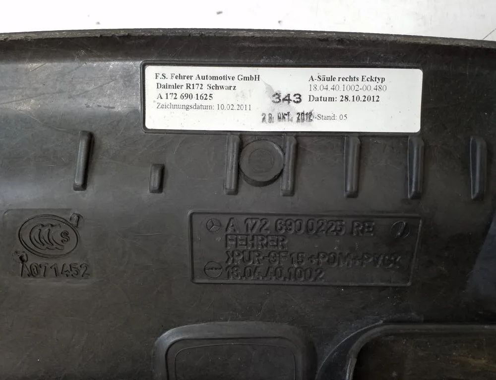 MERCEDES-BENZ SLK-Class R172 (2011-2020) Right A Pillar Trim A1726901625,A1726900225 30286745