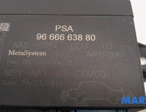 PEUGEOT 3008 1 generation (2010-2016) PDC jednotka na kontrolu vzdialenosti pri parkovaní 9666663880,6590KE,1607733080 27523224