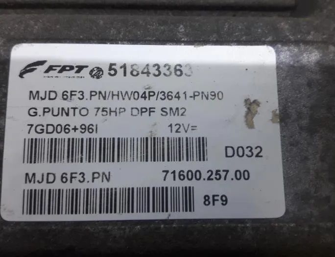 ALFA ROMEO MiTo 955 (2008-2020) Engine Control Unit ECU 0051854485,MJD6F3PN,51843363,0051847816,0051854479,50527133 27652988