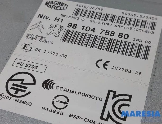 CITROËN C4 Cactus 1 generation (2014-2024) Music Player Without GPS 9810475880,1613229180,503551223808,1678190280,18770B,1010304571,8910T586R 27760054