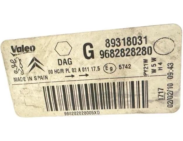 CITROËN Berlingo 2 generation (2008-2023) Ľavé predné svetlomety 89318031,9682828280 26554456