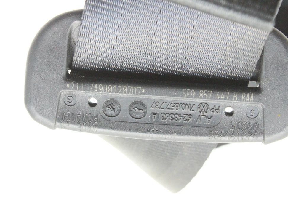 SKODA Octavia 3 generation (2013-2020) Ľavý zadný bezpečnostný pás 5E9857447B 30916236