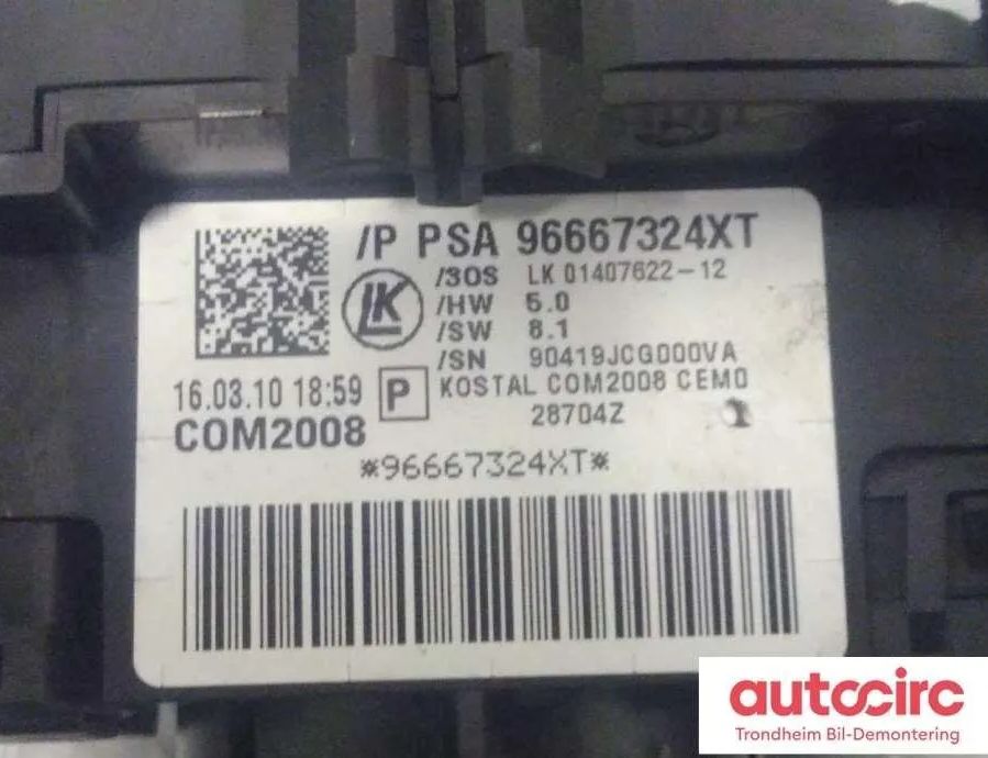 CITROËN C3 2 generation (2009-2016) Ovládacia jednotka vypínača svetlometu 96667324xt,624340,96773879zd 30852440