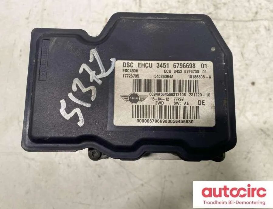 MINI Cabrio R57 (2008-2015) ABS control unit 34516874553,18186305-a,34516796698-01,34526796700-01,ebc450v 31672126