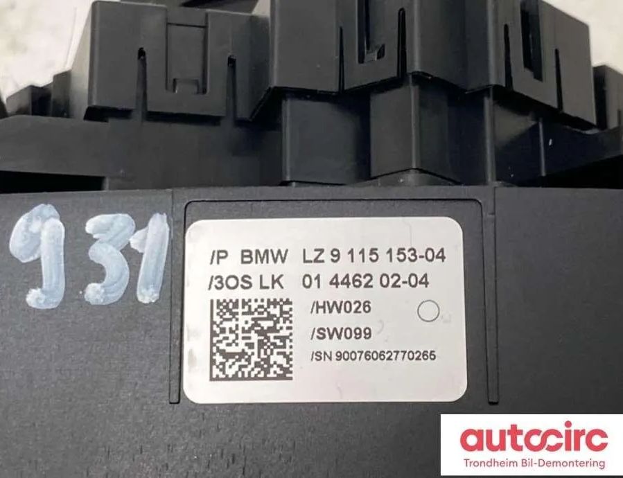 BMW 145 930 (1994-2001) Headlight Switch Control Unit 9115165,61319115165 31673807