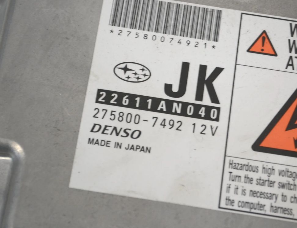 SUBARU Legacy 4 generation (2003-2009) Riadiaca jednotka motora 22611AN040,275800-7492 4108482