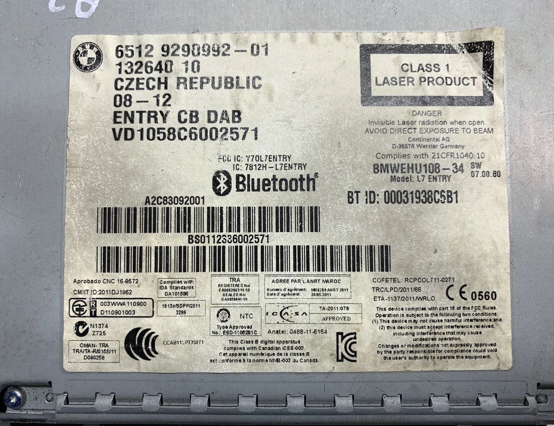 BMW 3 Series F30/F31 (2011-2020) Music Player With GPS 65129290992,9290992 13867389