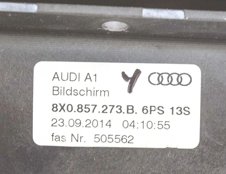 AUDI A1 8X (2010-2020) Navigation Display 8X0857273B 10026892