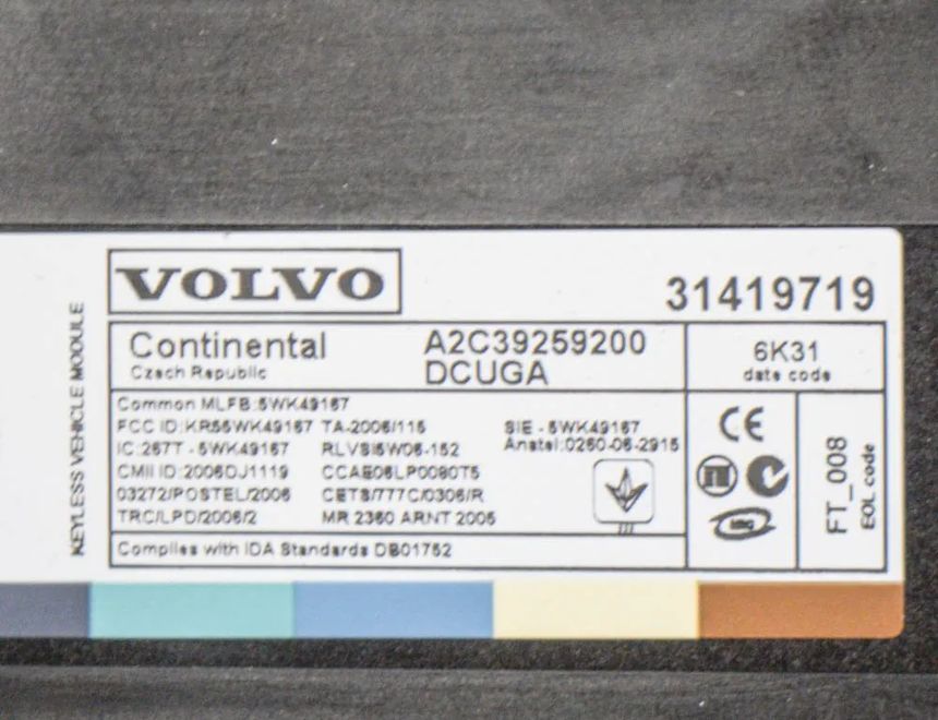 VOLVO XC60 1 generation (2008-2017) Other Control Units A2C39259200,5WK49167,31419719 10618414