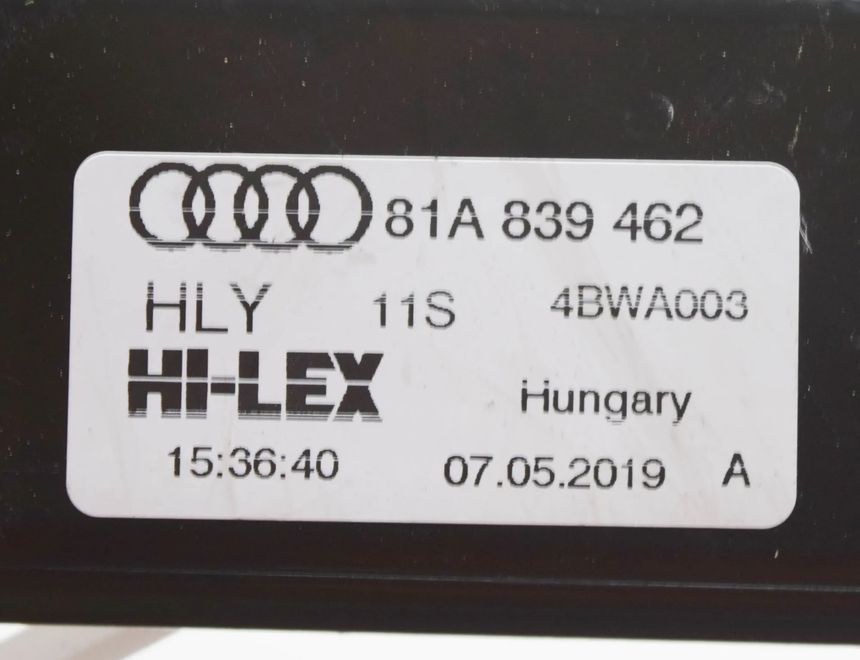 AUDI Q2 1 generation (2016-2024) Regulátor okna pravých zadných dverí 81A839462,4BWA003 11418327