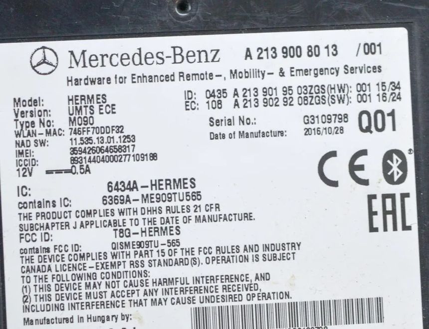 MERCEDES-BENZ A-Class W176 (2012-2018) Bluetooth Control Unit A2139019503,A2139008013,6434A-HERMES,A2139029208 17806657