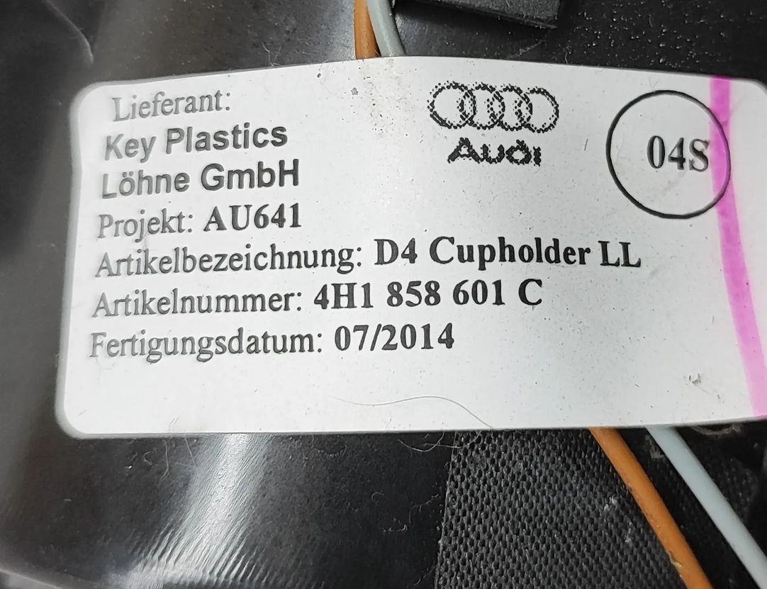 AUDI A8 D4/4H (2010-2018) Držiak na poháre 4H1858601B,4H1858601A,4H1858601C 27754865