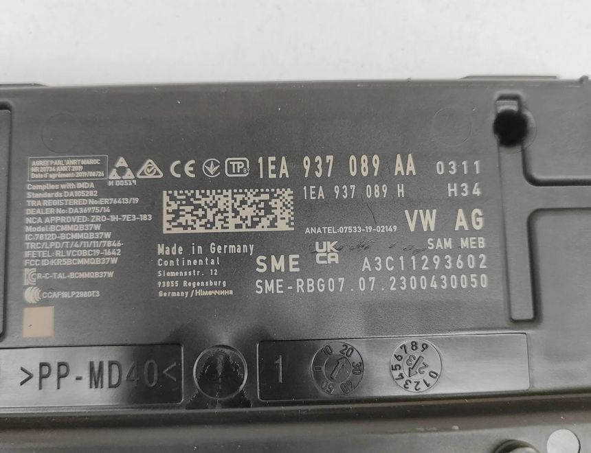 AUDI Q4 Sportback e-tron 1 generation (2021-2024) Блок управления Комфорт 1EA937089AA,1EA937089H,A3C11293602,A2C11974103 28112835