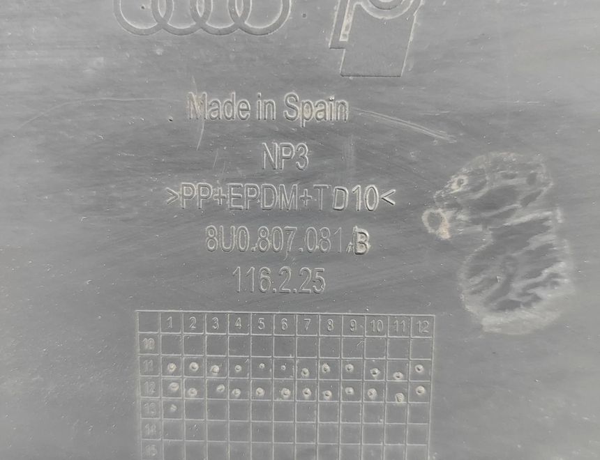 AUDI Q3 8U (2011-2020) Rámový panel z plastu 8U0807081B 30772038