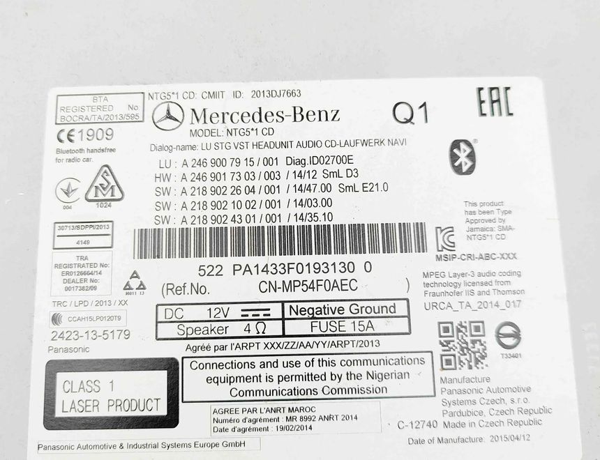 MERCEDES-BENZ CLA-Class C117 (2013-2016) Prehrávač hudby s GPS A2469007915,A2469017303,A2189022604,A2189024301,A2189021002 32576936