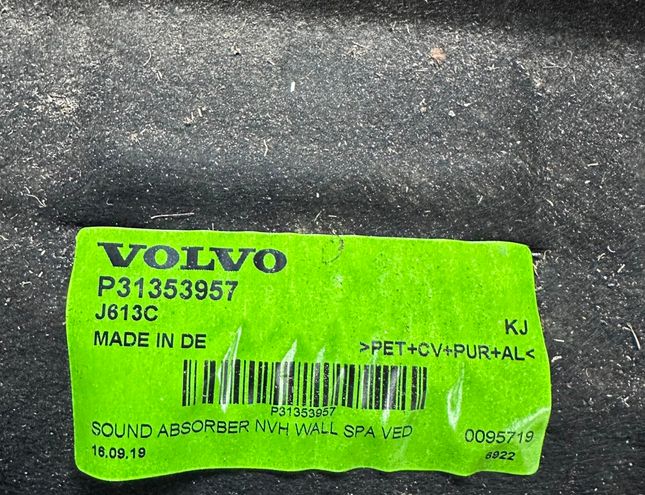VOLVO V60 2 generation (2018-2023) Heat insulation 31353957 32781566