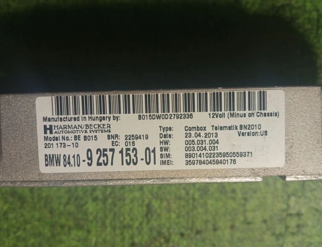 BMW 5 Series F10/F11 (2009-2017) Bluetooth ovládacia jednotka 9257153,2259419,B015W0DD2792336,84109257153 27842520