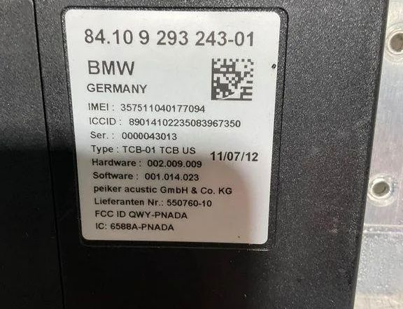 BMW 5 Series F10/F11 (2009-2017) Bluetooth ovládacia jednotka 9293243 30385758