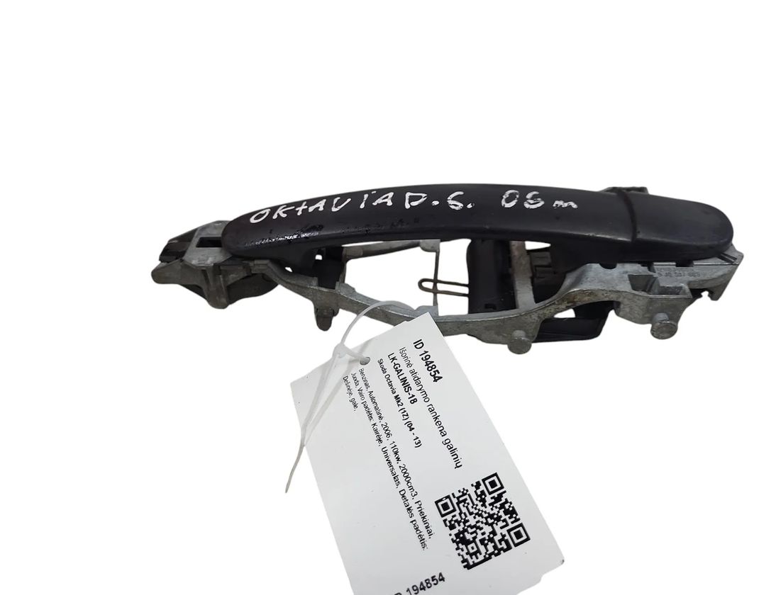 SKODA Octavia 2 generation (2004-2013) Pravé zadné dvere vonkajšia kľučka 5J0837886 29496900