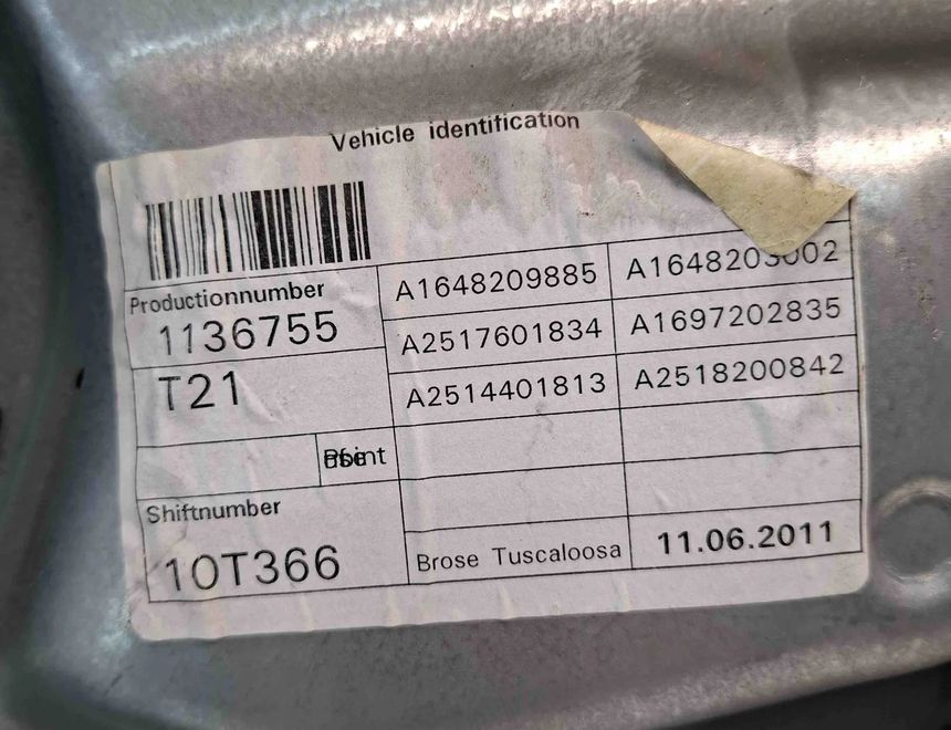 MERCEDES-BENZ R-Class W251 (2005-2017) Стеклоподъемник передней правой двери A1648209885,A2517601834,A2514401813,A1648203002,A1697202835,A2518200842,A0038212751 32548388