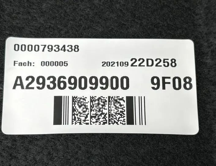 MERCEDES-BENZ EQC 1 generation (2018-2023) Koberce do batožinového priestoru A2936909900,0000793438,20210922D258 27253380
