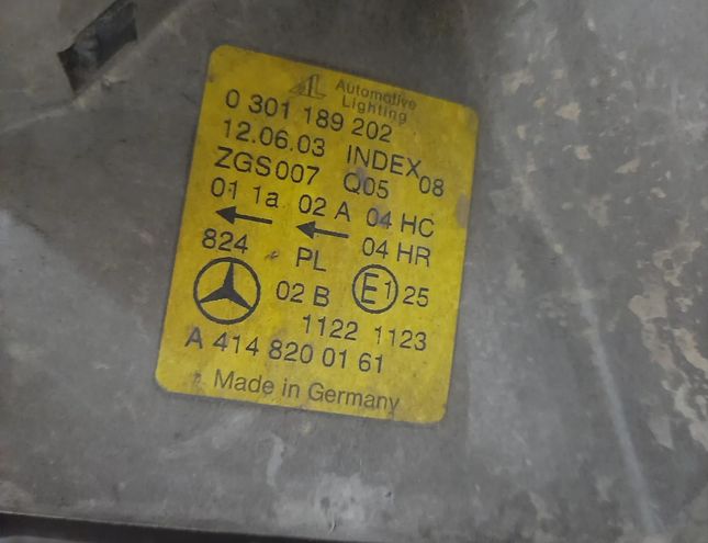 MERCEDES-BENZ Vaneo W414 (2001-2005) Фара передняя правая 0307650006,0307650006,0008009775,0008009775,1305239069,1305239069,1305235515,0301189202,0301189202 22204549