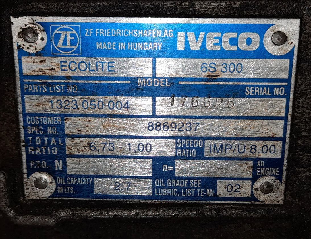 IVECO Daily 3 generation (1999-2006) Коробка передач 8869237,6S300,6S300,S6-300,1323050004,1323050004,1323401008,1323401008,1323301009,1323301010,42534930,42534938 33054419