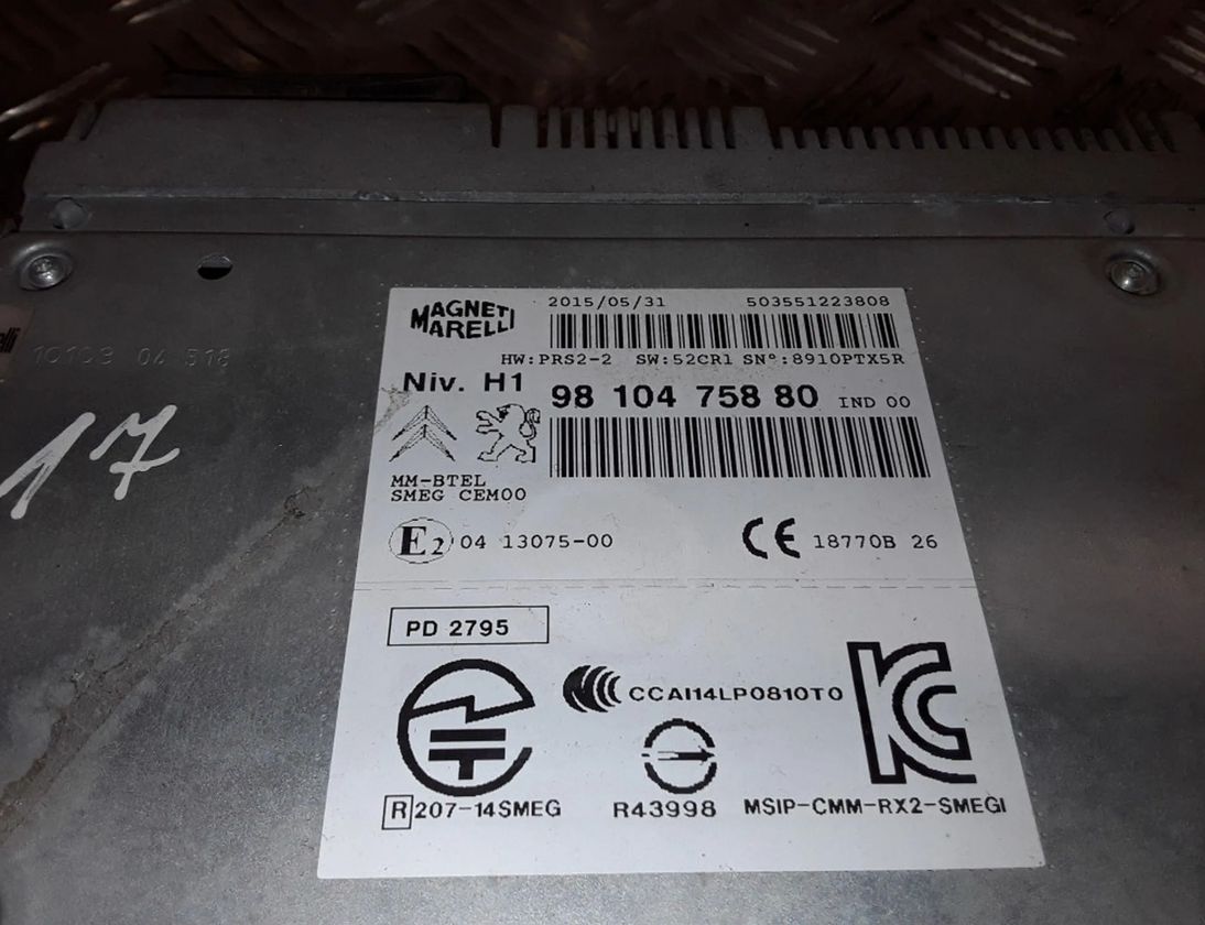 CITROËN C4 Cactus 1 generation (2014-2024) Navigačná ovládacia jednotka 9810475880 29032768