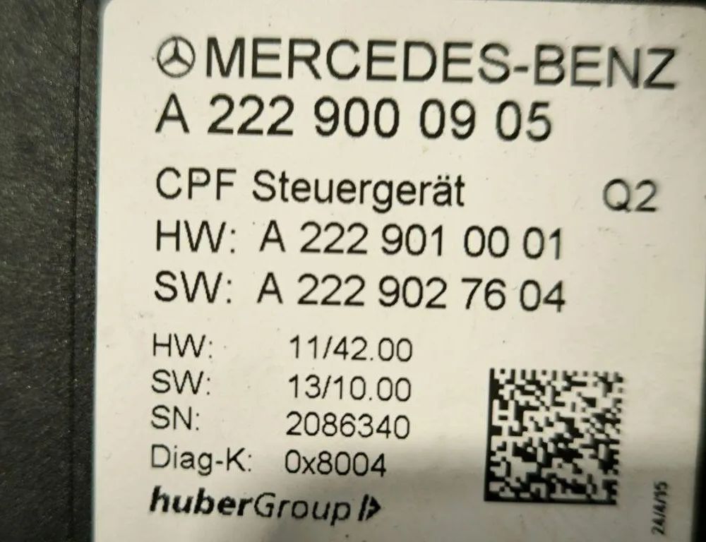 MERCEDES-BENZ S-Class W222/C217/A217 (2013-2020) PDC jednotka na kontrolu vzdialenosti pri parkovaní A2229010001 30647696