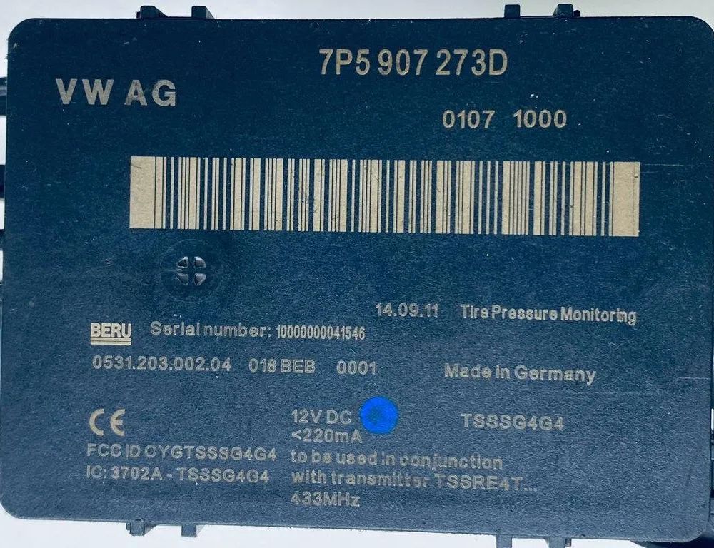 PORSCHE Cayenne 958 (2010-2018) Modul na kontrolu tlaku v pneumatikách 95861810500 31431412