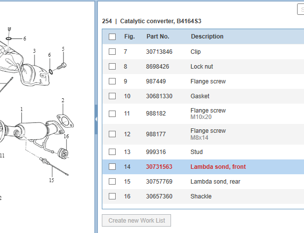 VOLVO S40 2 generation (2004-2012) Лямбда зонд 3M5190444AB,30731563 11701645