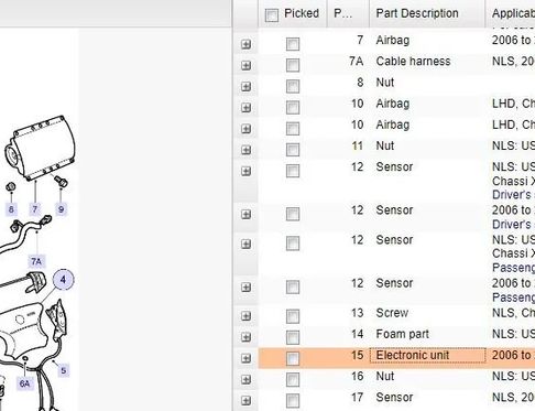 SAAB 9-5 1 generation (1997-2010) SRS riadiaca jednotka 12772222 25711124